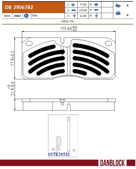 Set placute frana,frana disc DB 2906782 DANBLOCK